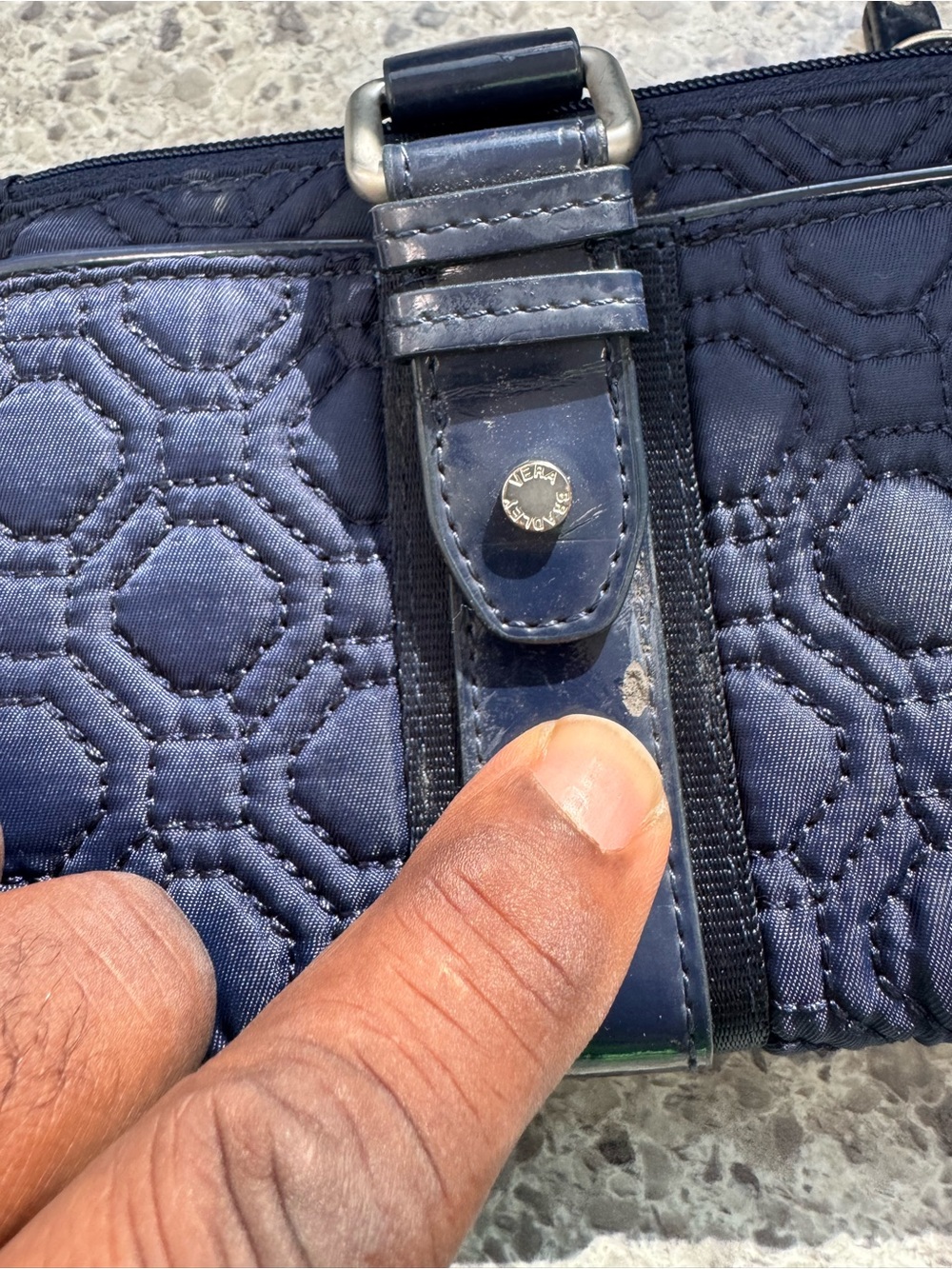 VERA BRADLEY Classic Navy Blue Quilted Cotton Wallet - Picture 5 of 5